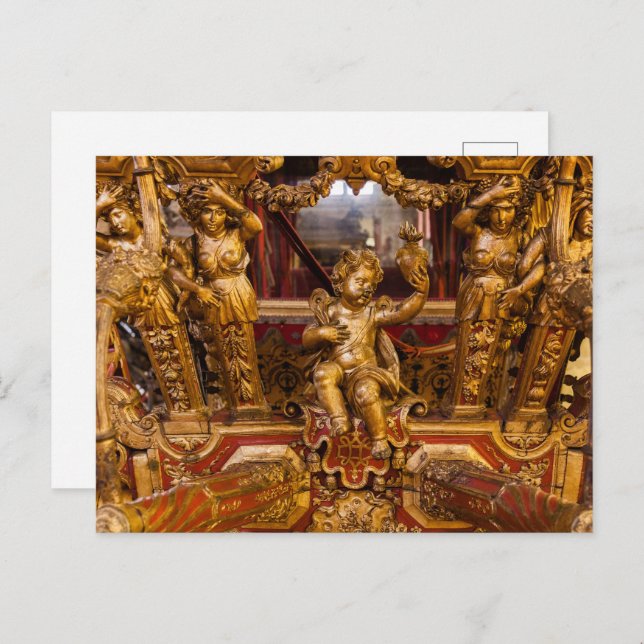 Cartão Postal Detalhe de carruagem do século XVIII. Museu dos Co (Frente/Verso)