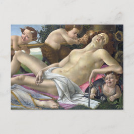 Cartão Postal Detalhe de Marte, Vênus e Marte por Botticelli