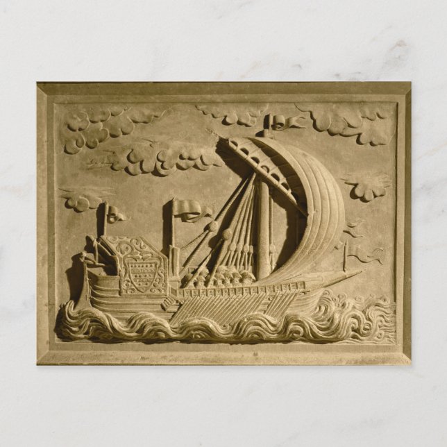 Cartão Postal Detalhe de um navio de guerra veneziano (Frente)