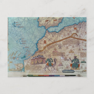 Cartão Postal Detalhe do atlas Catalan, 1375