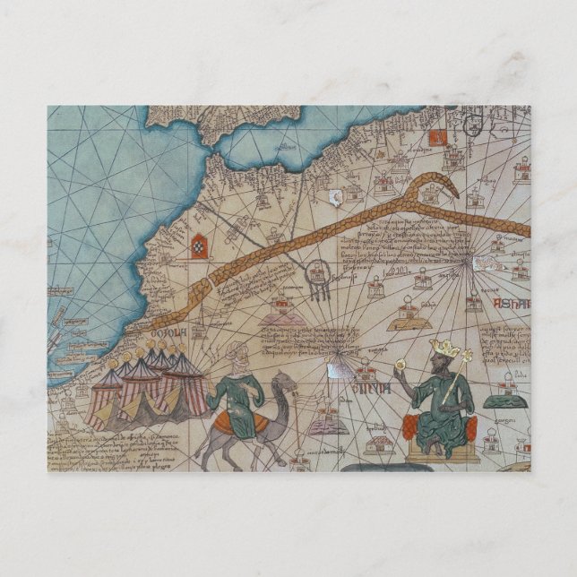Cartão Postal Detalhe do Atlas Catalão, 1375 (Frente)