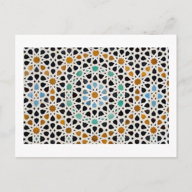 Cartão Postal Detalhe do Mosaico (Zellij), Fes, Marrocos (Frente)