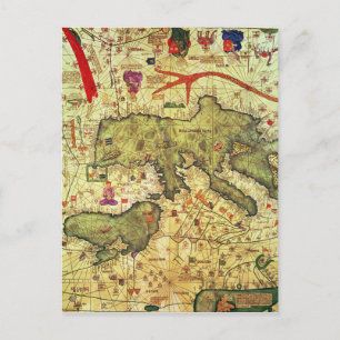 Cartão Postal Detalhe do Norte de África e da Europa