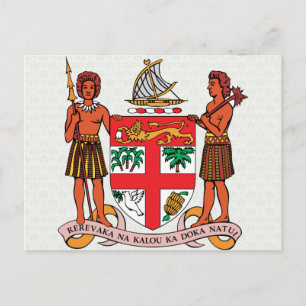 Cartão Postal Detalhes da Casaco de Armas Fiji