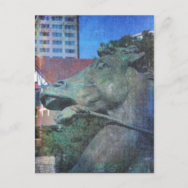 Cartão Postal Detalhes da Fonte do Cavalo Plaza (Frente)