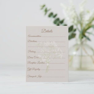 Cartão Postal Detalhes Elegantes de Casamento Floral, Informaçõe