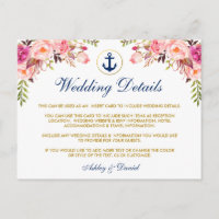 Detalhes Florais Náuticos De Casamento Azul Inseri