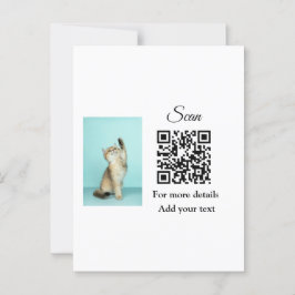 Cartão Postal Detalhes simples do nome do animal QR código adici