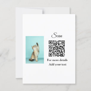 Cartão Postal Detalhes simples do nome do animal QR código adici