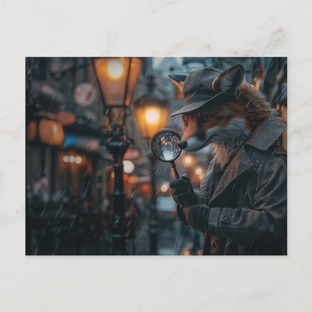 Cartão Postal Detector Sly Fox numa definição de noir (Frente)