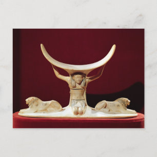 Cartão Postal Detenção de Cabeça com Shu, o Deus Egípcio do 