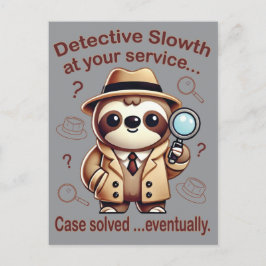 Cartão Postal "Detetive Sloth" Sloth Private Eye