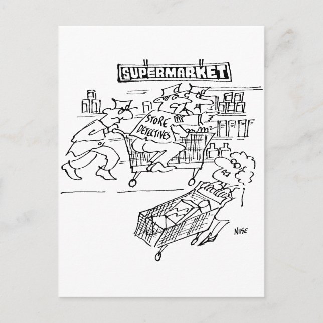 Cartão Postal Detetives de armazenamento em um supermercado (Frente)