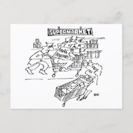 Cartão Postal Detetives de Loja de Supermercado Engraçado