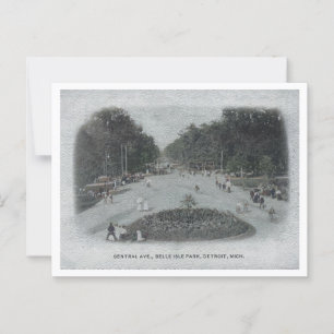 Cartão Postal Detroit, Belle Isle Park, Central Ave 1910
