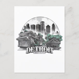 Cartão Postal Detroit City Michigan USA