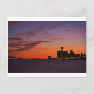 Cartão Postal Detroit Cityscape 0552