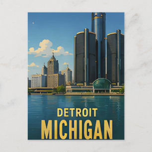 Cartão Postal Detroit Estados Unidos Regional Viagens nos EUA ⛵