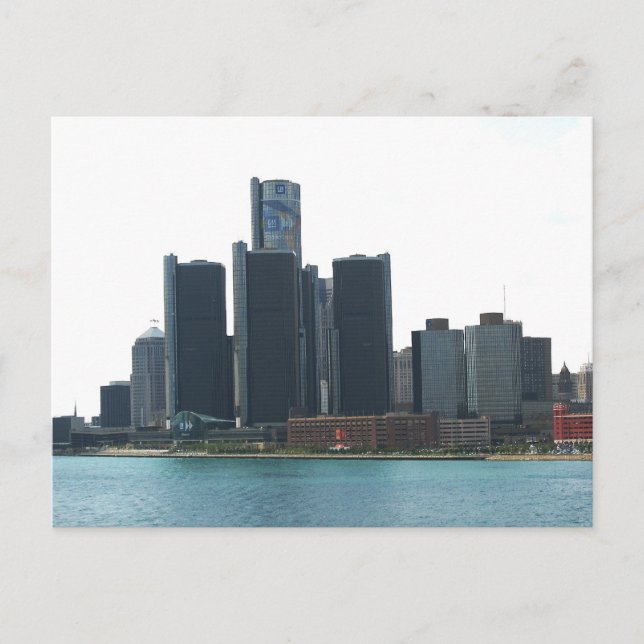 Cartão Postal Detroit, MI skyline Postcard (Frente)
