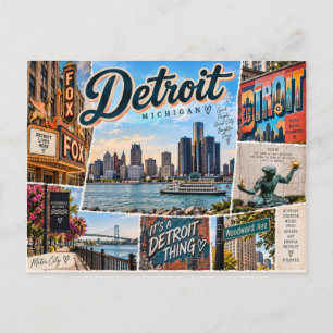 Cartão Postal Detroit Michigan