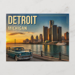 Cartão Postal Detroit Michigan