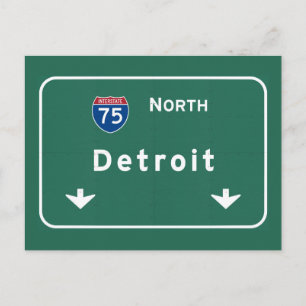 Cartão Postal Detroit Michigan mi Interstate Highway Freeway :