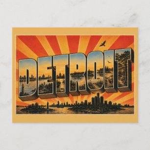 Cartão Postal Detroit Michigan Parque Florestal da Ilha do Rio A