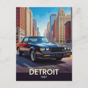 Cartão Postal Detroit Motor City Performance 1987 Michigan