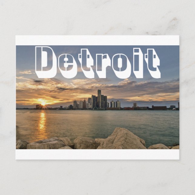 Cartão Postal Detroit Skyline (Frente)