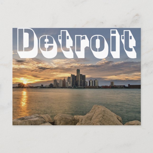 Cartão Postal Detroit Skyline (Frente)