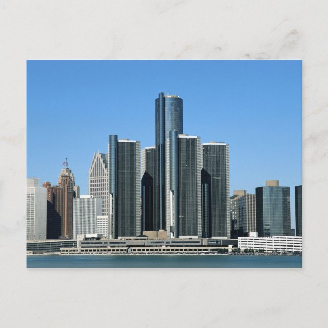 Cartão Postal Detroit Skyline 4 (Frente)