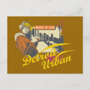 Cartão Postal Detroit Urban T-shirts e presentes