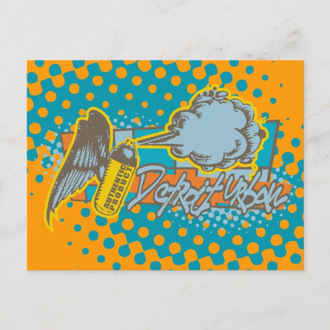 Cartão Postal Detroit Urban T-shirts e presentes (Frente)