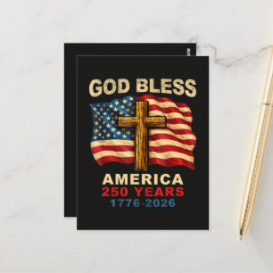 Cartão Postal Deus Abençoe a América 250 Anos 1776-2026
