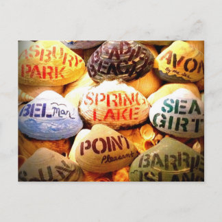 Cartão Postal deus abençoe na praia de Jersey.