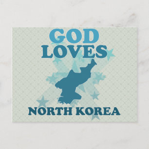 Cartão Postal Deus ama a coreia do norte