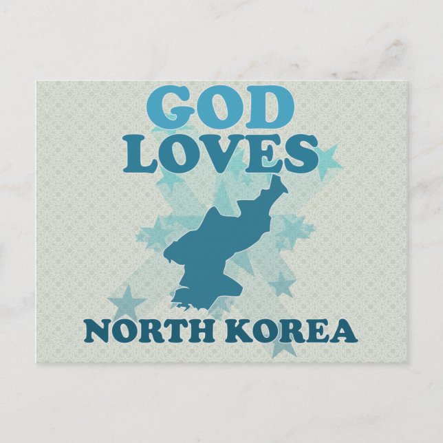 Cartão Postal Deus ama a coreia do norte (Frente)