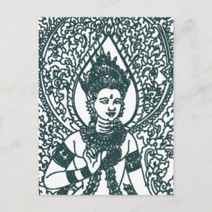 CARTÃO POSTAL DEUS ANJO BUDISTA LAOS - TAILÂNDIA - CAMBOJA