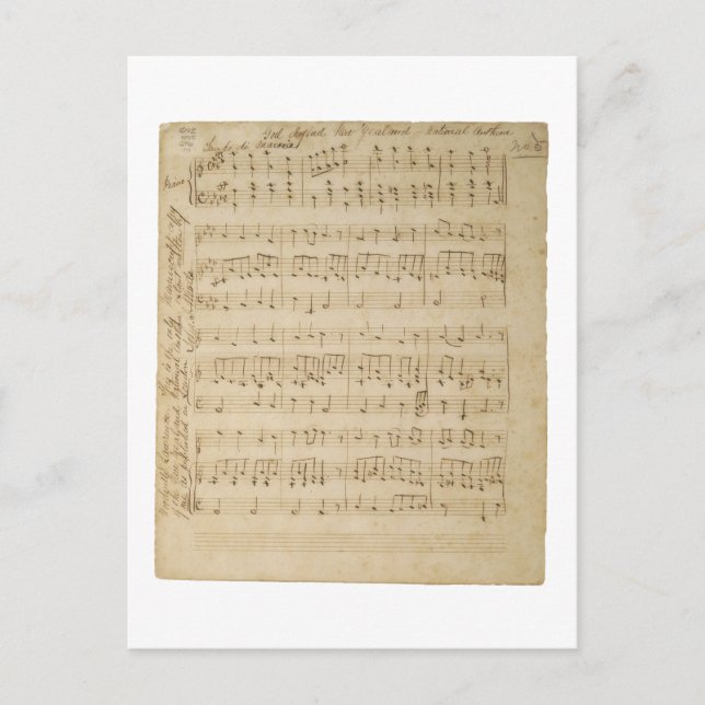 Cartão Postal Deus Defenda o Manuscrito Original da Nova Zelândi (Frente)