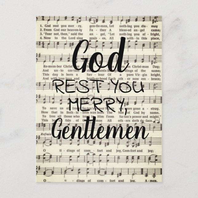 Cartão Postal Deus Descanse Feliz, Cavalheiros (Frente)