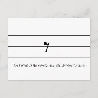 Cartão Postal Deus descansou no sétimo dia e ouviu...