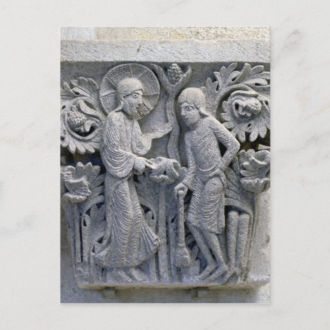 Cartão Postal Deus disse a Adam para trabalhar a terra (Frente)