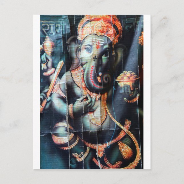 Cartão Postal Deus do Sucesso Hindu de Ganesha (Frente)