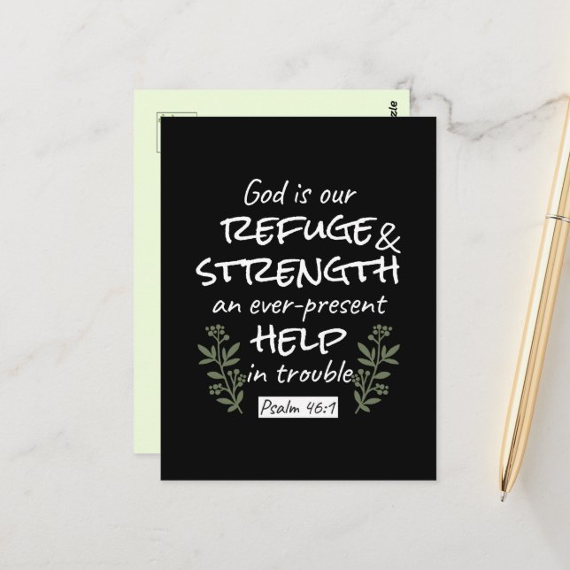 Cartão Postal Deus é nosso refúgio e fortaleza Salmo 46:1 (Frente/Verso In Situ)