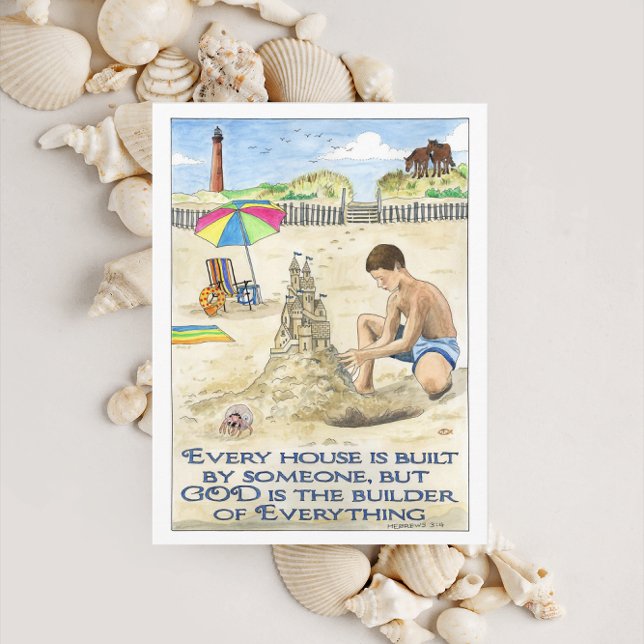 Cartão Postal Deus é o Cartão-postal Inspiracional do Construtor (Criador carregado)