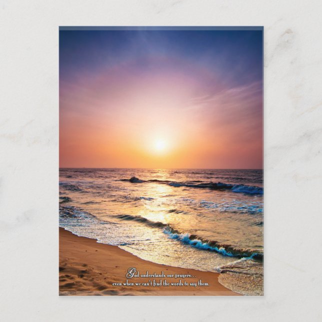 Cartão Postal Deus entende as nossas orações mesmo quando... (Frente)