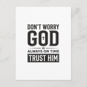 Cartão Postal Deus Está Sempre no Tempo Certo Design de Tipograf
