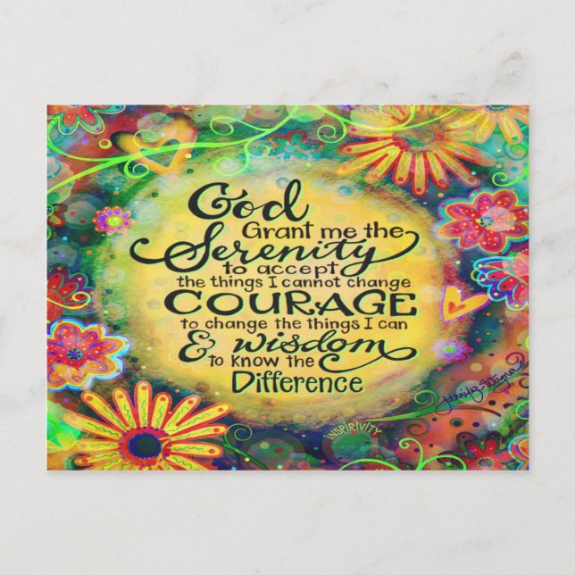 Cartão Postal "Deus me conceda a serenidade" (Frente)