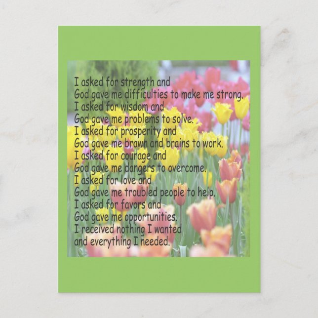 Cartão Postal Deus Me Deu Força (Frente)
