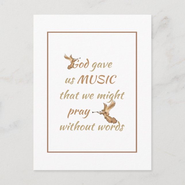 Cartão Postal Deus nos deu uma citação de música inspiradora (Frente)